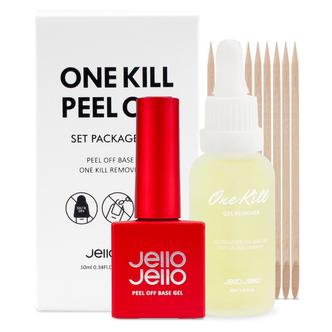 JELLO JELLO PEEL OFF BASE GEL + ONE KILL REMOVER SET